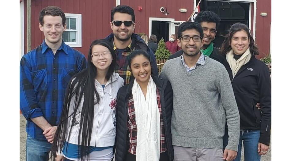 members of the Prigozhin lab pose for a group photo